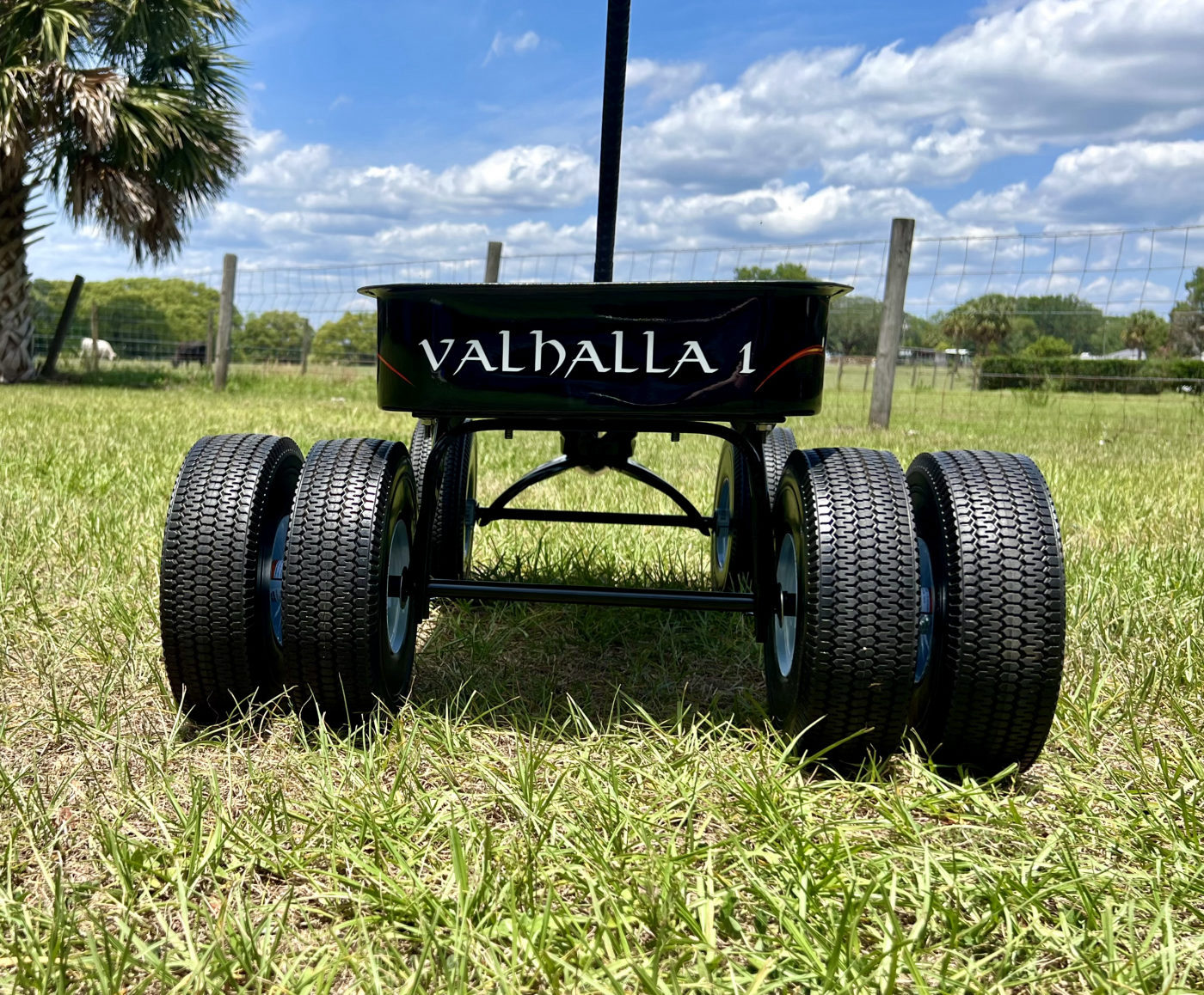 DKCC Blacktop Flyer — front angle showing wrapped handle, custom floor, and front wheel detail