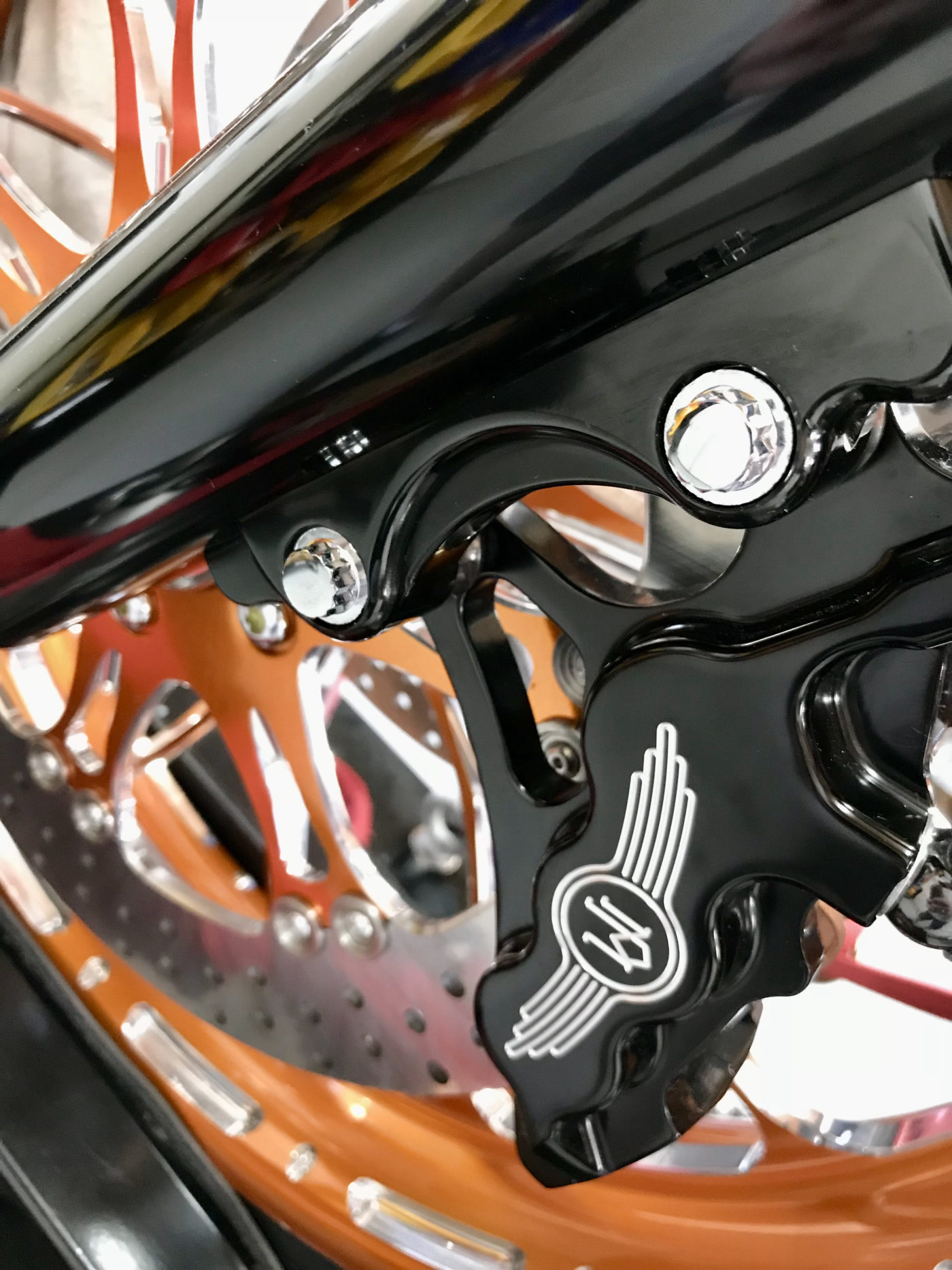 "Orange Tang" Custom H-D Road King — hand-crafted custom motorcycle built by Doug Keim at Creative Cycles, Umatilla FL