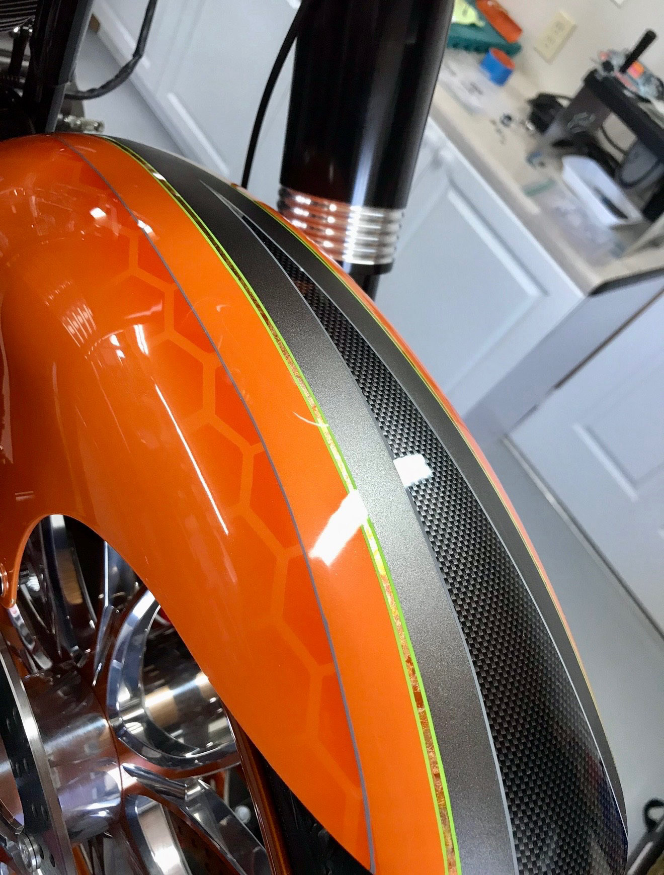 "Orange Tang" Custom H-D Road King — hand-crafted custom motorcycle built by Doug Keim at Creative Cycles, Umatilla FL