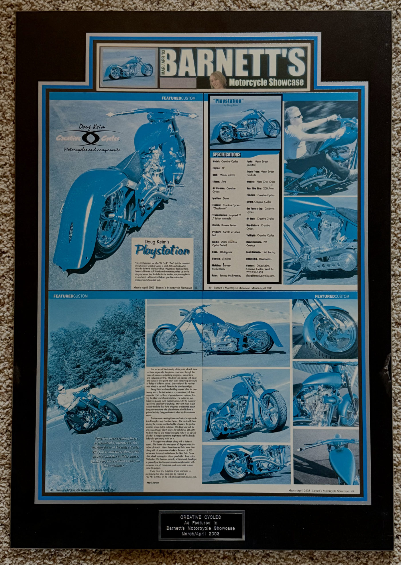 Creative Cycles "PlayStation" — hand-crafted custom motorcycle built by Doug Keim at Creative Cycles, Umatilla FL